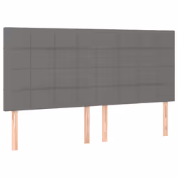 vidaXL Testiera 4 pz Grigio Scuro 80x5x78/88 cm in Tessuto - Vista aggiuntiva 2