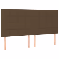 vidaXL Testiera 4 pz Marrone Scuro 80x5x78/88 cm in Tessuto - Vista aggiuntiva 2