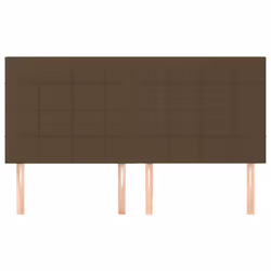 vidaXL Testiera 4 pz Marrone Scuro 80x5x78/88 cm in Tessuto - Vista aggiuntiva 3