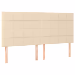 vidaXL Testiera 4 pz Crema 100x5x78/88 cm in Tessuto - Vista aggiuntiva 2