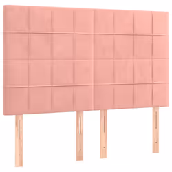 vidaXL Testiere 4 pz Rosa 72x5x78/88 cm in Velluto - Vista aggiuntiva 2