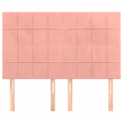 vidaXL Testiere 4 pz Rosa 72x5x78/88 cm in Velluto - Vista aggiuntiva 3