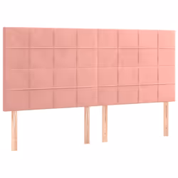 vidaXL Testiera 4 pz Rosa 80x5x78/88 cm in Velluto - Vista aggiuntiva 2