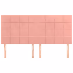 vidaXL Testiera 4 pz Rosa 80x5x78/88 cm in Velluto - Vista aggiuntiva 3