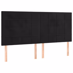Testiera 4 pz Nera 90x5x78/88 cm in Vellutocod mxl 73627