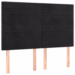 vidaXL Testiere 4 pz Nere 72x5x78/88 cm in Velluto - Vista aggiuntiva 2