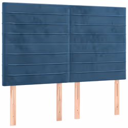 vidaXL Testiere 4 pz Blu Scuro 72x5x78/88 cm in Velluto - Vista aggiuntiva 2