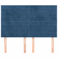 vidaXL Testiere 4 pz Blu Scuro 72x5x78/88 cm in Velluto - Vista aggiuntiva 3