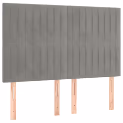 vidaXL Testiere 4 pz Grigio Chiaro 72x5x78/88 cm in Velluto - Vista aggiuntiva 2