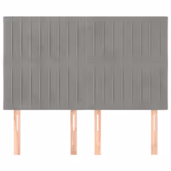 vidaXL Testiere 4 pz Grigio Chiaro 72x5x78/88 cm in Velluto - Vista aggiuntiva 3