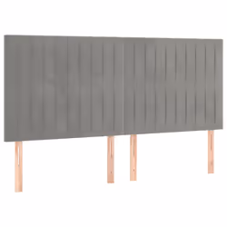 vidaXL Testiera 4 pz Grigio Chiaro 80x5x78/88 cm in Velluto - Vista aggiuntiva 2