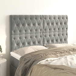 vidaXL Testiere 4 pz Grigio Chiaro 72x7x78/88 cm in Velluto
