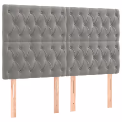 vidaXL Testiera 4 pz Grigio Chiaro 80x7x78/88 cm in Velluto - Vista aggiuntiva 2