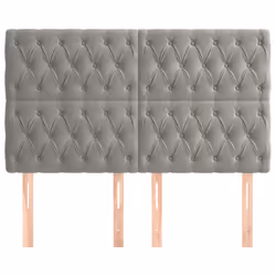 vidaXL Testiera 4 pz Grigio Chiaro 80x7x78/88 cm in Velluto - Vista aggiuntiva 3