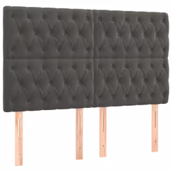 vidaXL Testiera 4 pz Grigio Scuro 80x7x78/88 cm in Velluto - Vista aggiuntiva 2