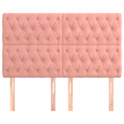vidaXL Testiera 4 pz Rosa 80x7x78/88 cm in Velluto - Vista aggiuntiva 3