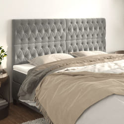 Testiera 4 pz Grigio Chiaro 90 x 7 x 78/88 cm in Vellutocod mxl 73642