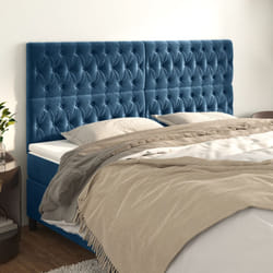 vidaXL Testiera 4 pz Blu Scuro 90x7x78/88 cm in Velluto