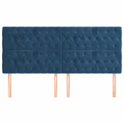 vidaXL Testiera 4 pz Blu Scuro 90x7x78/88 cm in Velluto - Vista aggiuntiva 3