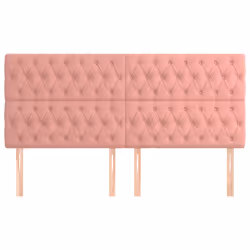 Testiera 4 pz Rosa 90x7x78/88 cm in Vellutocod mxl 121550 - Vista aggiuntiva 3