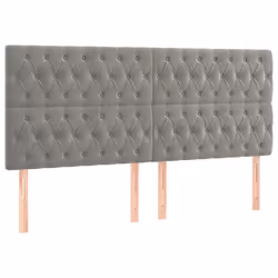 vidaXL Testiere 4 pz Grigio Chiaro 100 x 7 x 78/88 cm in Velluto - Vista aggiuntiva 2