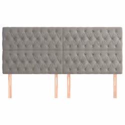 vidaXL Testiere 4 pz Grigio Chiaro 100 x 7 x 78/88 cm in Velluto - Vista aggiuntiva 3