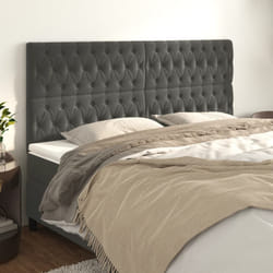 vidaXL Testiere 4 pz Grigio Scuro 100x7x78/88 cm in Velluto