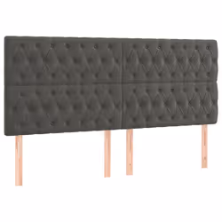 vidaXL Testiere 4 pz Grigio Scuro 100x7x78/88 cm in Velluto - Vista aggiuntiva 2