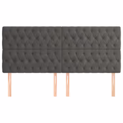 vidaXL Testiere 4 pz Grigio Scuro 100x7x78/88 cm in Velluto - Vista aggiuntiva 3