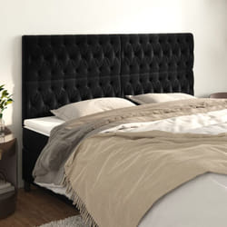 4 pz Testiere elegante, Testiera per letto adulto Nero 100 x 7 x 78/88 cm in Velluto Vidaxl 8385