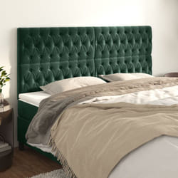 Testiera 4 pz Verde scuro 100x7x78/88 cm in Velluto Vidaxl 16006