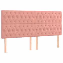 vidaXL Testiera 4 pz Rosa 100x7x78/88 cm in Velluto - Vista aggiuntiva 2