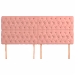 vidaXL Testiera 4 pz Rosa 100x7x78/88 cm in Velluto - Vista aggiuntiva 3