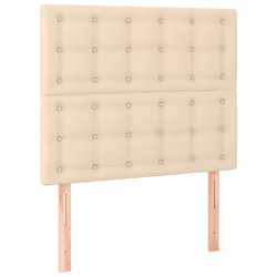 vidaXL Testiera 2 pz Crema 100x5x78/88 cm in Tessuto - Vista aggiuntiva 2