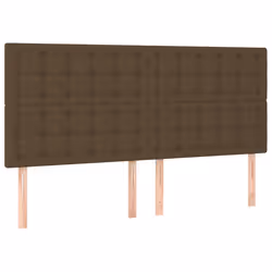 vidaXL Testiera 4 pz Marrone Scuro 80x5x78/88 cm in Tessuto - Vista aggiuntiva 2