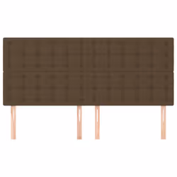 vidaXL Testiera 4 pz Marrone Scuro 80x5x78/88 cm in Tessuto - Vista aggiuntiva 3