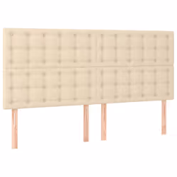vidaXL Testiera 4 pz Crema 90x5x78/88 cm in Tessuto - Vista aggiuntiva 2