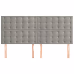 vidaXL Testiera 4 pz Grigio Chiaro 80x5x78/88 cm in Velluto - Vista aggiuntiva 3