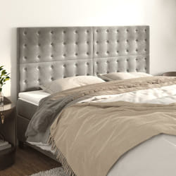 Testiera 4 pz Grigio Chiaro 90x5x78/88 cm in Vellutocod mxl 97647