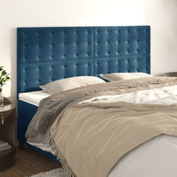 Testiera 4 pz Blu scuro 90x5x78/88 cm in Vellutocod mxl 97656