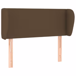 vidaXL Testiera ad Orecchio Marrone Scuro 103x23x78/88 cm in Tessuto - Vista aggiuntiva 2