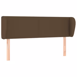 vidaXL Testiera ad Orecchio Marrone Scuro 147x23x78/88 cm in Tessuto - Vista aggiuntiva 2