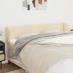 vidaXL Testiera ad Orecchio Crema 183x23x78/88 cm in Tessuto