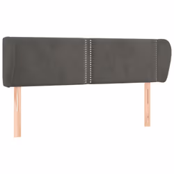 vidaXL Testiera ad Orecchio Grigio Scuro 147x23x78/88 cm in Velluto - Vista aggiuntiva 2