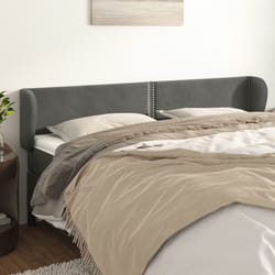 vidaXL Testiera ad Orecchio Grigio Scuro 163x23x78/88 cm in Velluto