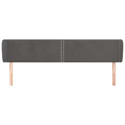 vidaXL Testiera ad Orecchio Grigio Scuro 183x23x78/88 cm in Velluto - Vista aggiuntiva 3