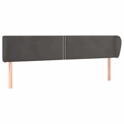 vidaXL Testiera ad Orecchio Grigio Scuro 203x23x78/88 cm in Velluto - Vista aggiuntiva 2