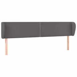 vidaXL Testiera ad Orecchio Grigio 203x23x78/88 cm in Similpelle - Vista aggiuntiva 2