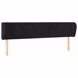 vidaXL Testiera ad Orecchio Nera 183x23x78/88 cm in Velluto - Vista aggiuntiva 2