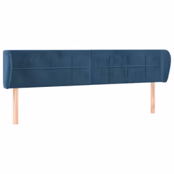 vidaXL Testiera ad Orecchio Blu Scuro 183x23x78/88 cm in Velluto - Vista aggiuntiva 2